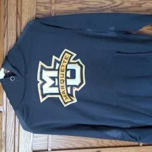 Men's Marquette University Gray Long Sleeve Pullover Hooded Sweatshirt Sz M